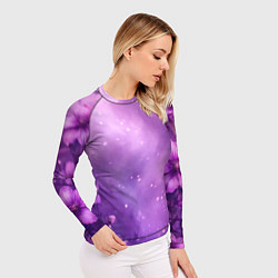 Рашгард женский Волшебные цветы в фиолетовой дымке, цвет: 3D-принт — фото 2