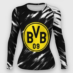 Рашгард женский Borussia штрихи красок текстура, цвет: 3D-принт