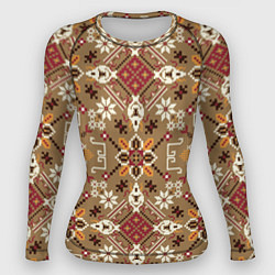 Рашгард женский Традиционные славянские узоры, цвет: 3D-принт