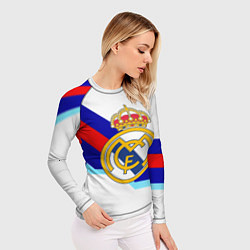 Рашгард женский Real Madrid текстура полосы, цвет: 3D-принт — фото 2