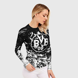 Рашгард женский Borussia белые краски, цвет: 3D-принт — фото 2