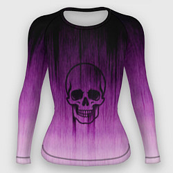 Рашгард женский Проступающий череп аметист, цвет: 3D-принт