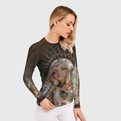 Рашгард женский Беловолосая королева эльфов на троне, цвет: 3D-принт — фото 2