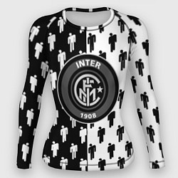 Рашгард женский Inter паттерн люди спорт, цвет: 3D-принт