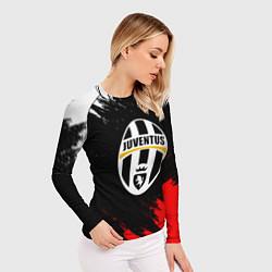 Рашгард женский Ювентус краски текстура, цвет: 3D-принт — фото 2