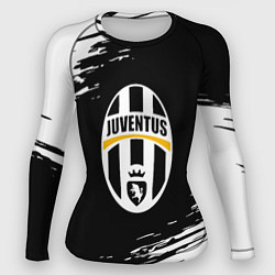 Рашгард женский Juventus краски штрихи текстура, цвет: 3D-принт
