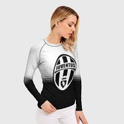 Рашгард женский Juventus черно белая геометрия, цвет: 3D-принт — фото 2