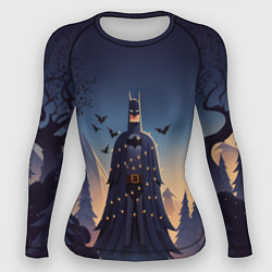 Рашгард женский Новогодний Бэтмен, цвет: 3D-принт