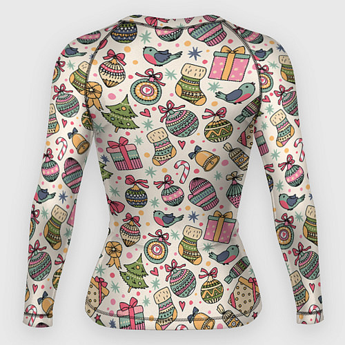 Женский рашгард Новогодний паттерн / 3D-принт – фото 2