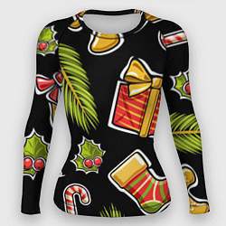 Рашгард женский Рождественский вайб, цвет: 3D-принт