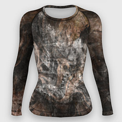 Рашгард женский Абстракция - brown darkness, цвет: 3D-принт
