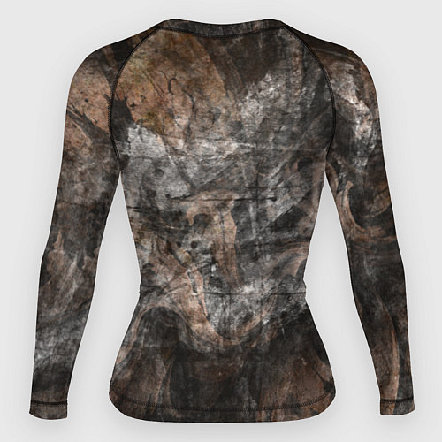 Женский рашгард Абстракция - brown darkness / 3D-принт – фото 2