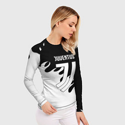 Рашгард женский Ювентус огонь текстура, цвет: 3D-принт — фото 2