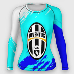 Рашгард женский Ювентус краски штрихи текстура, цвет: 3D-принт