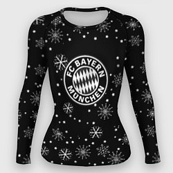 Рашгард женский Бавария Мюнхен зима снежинки, цвет: 3D-принт