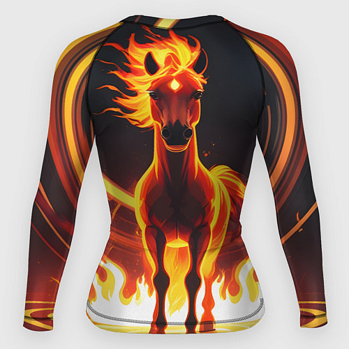 Женский рашгард Огненная лошадь в кольце / 3D-принт – фото 2
