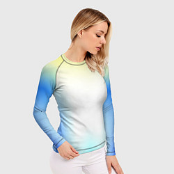 Рашгард женский Color yellow blue white, цвет: 3D-принт — фото 2