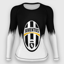 Женский рашгард Juventus черно белые краски текстура