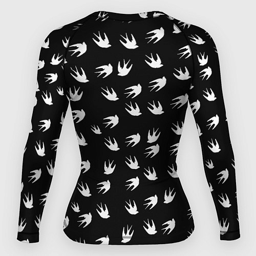 Женский рашгард Ювентус ласточки паттерн / 3D-принт – фото 2