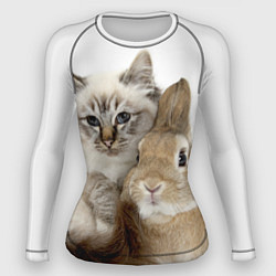 Рашгард женский Кот и кролик пушистые, цвет: 3D-принт