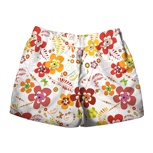 Женские шорты Летние цветы / 3D-принт – фото 2
