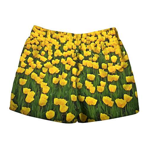 Женские шорты Жёлтые тюльпаны / 3D-принт – фото 2