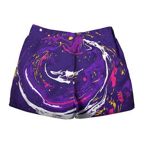 Женские шорты Фиолетовый акрил / 3D-принт – фото 2