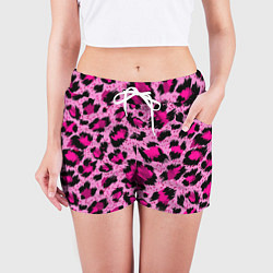 Шорты женские Розовый леопард, цвет: 3D-принт — фото 2