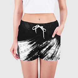 Шорты женские Белый и черный, цвет: 3D-принт — фото 2