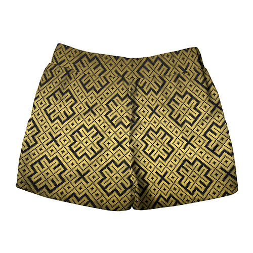 Женские шорты Обереги cлавян: золотая / 3D-принт – фото 2
