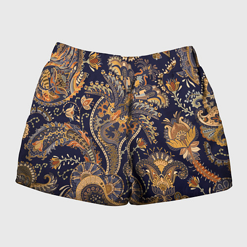 Женские шорты Орнамент пейсли - золотой / 3D-принт – фото 2