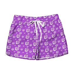 Шорты женские Twitch: Violet Pattern, цвет: 3D-принт