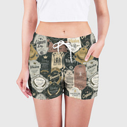 Шорты женские Этикетки мира Виски, цвет: 3D-принт — фото 2