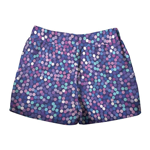 Женские шорты Пурпурные конфетти - паттерн / 3D-принт – фото 2