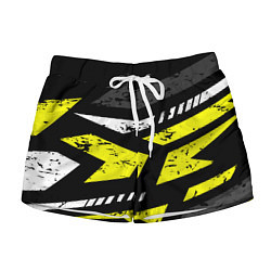 Женские шорты Black yellow abstract sport style