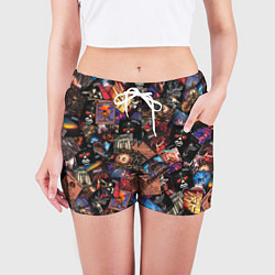 Шорты женские Judas Priest Дискография, цвет: 3D-принт — фото 2