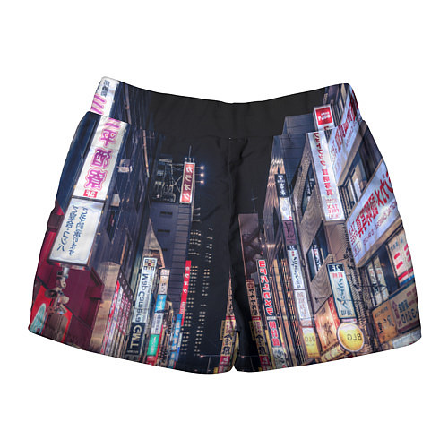 Женские шорты Ночной Токио / 3D-принт – фото 2