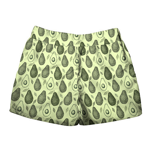 Женские шорты Авокадо паттерн / 3D-принт – фото 2