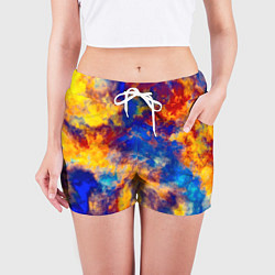 Шорты женские Огненно-синий полутон, цвет: 3D-принт — фото 2