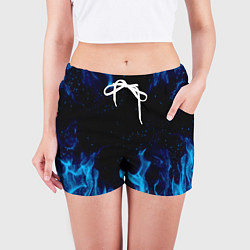 Шорты женские СИНИЙ ОГОНЬ, цвет: 3D-принт — фото 2