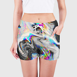 Шорты женские DIGITAL ABSTRACT GLITCH, цвет: 3D-принт — фото 2