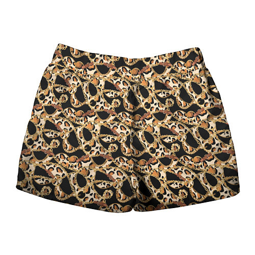 Женские шорты Versace Леопардовая текстура / 3D-принт – фото 2