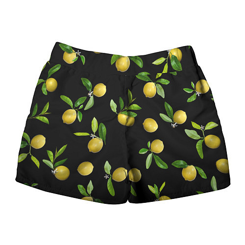 Женские шорты Лимоны на черном / 3D-принт – фото 2