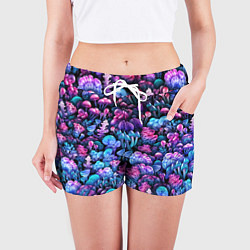 Шорты женские Волшебные грибы, цвет: 3D-принт — фото 2