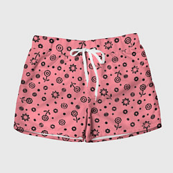 Шорты женские Цветы, цвет: 3D-принт