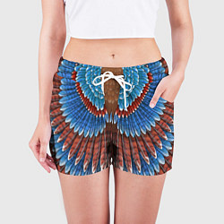 Шорты женские Оперение: сойка, цвет: 3D-принт — фото 2