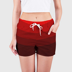 Шорты женские Красный Градиент, цвет: 3D-принт — фото 2