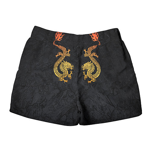 Женские шорты GOLD CHINA DRAGONS / 3D-принт – фото 2