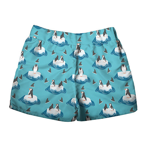 Женские шорты Пингвины / 3D-принт – фото 2