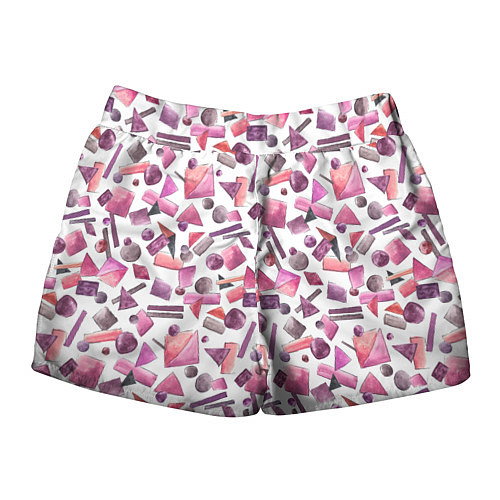 Женские шорты Геометрический розовый / 3D-принт – фото 2